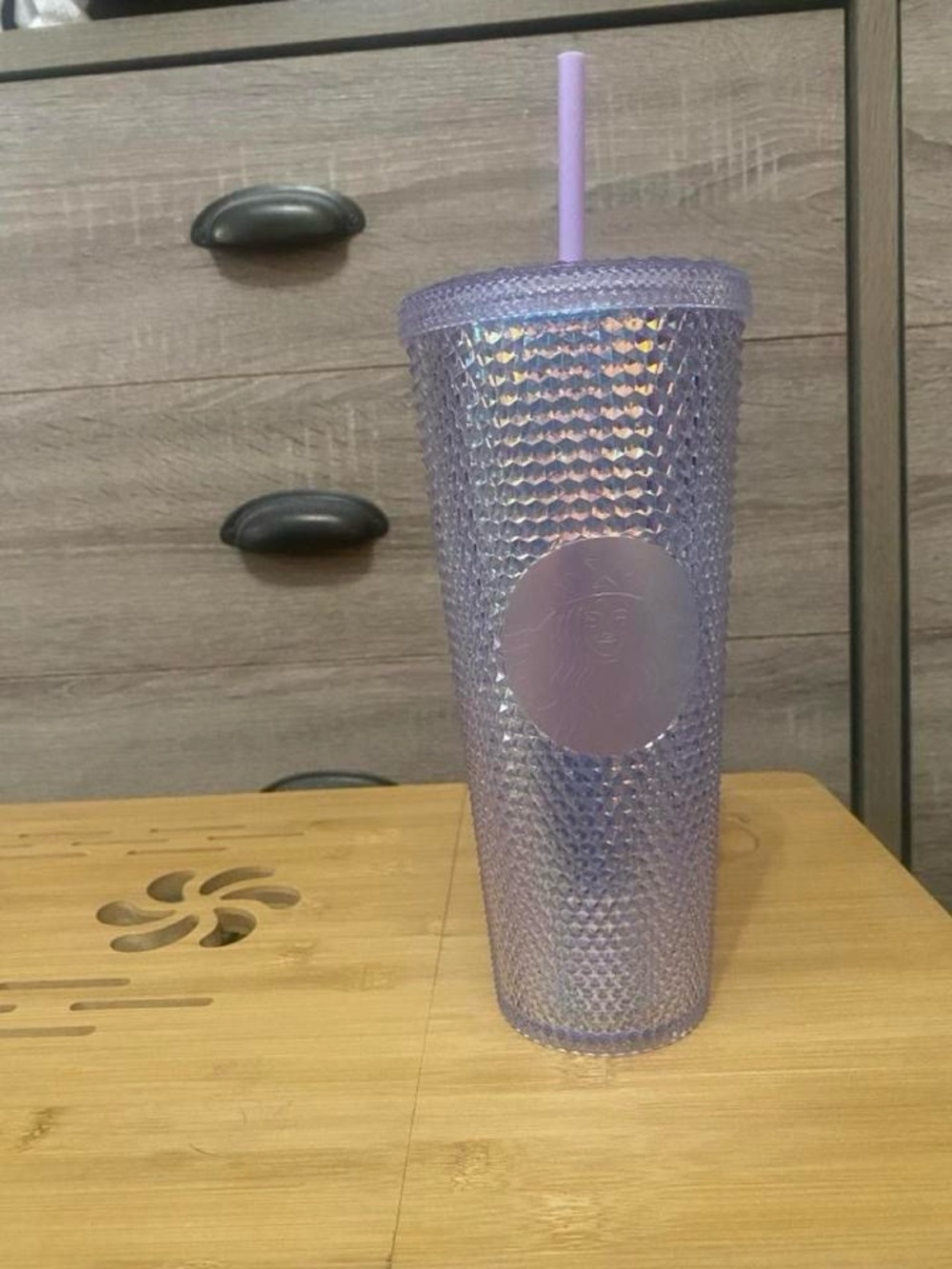 Starbucks Iridescent Lavender Studded Cold Cup with Straw